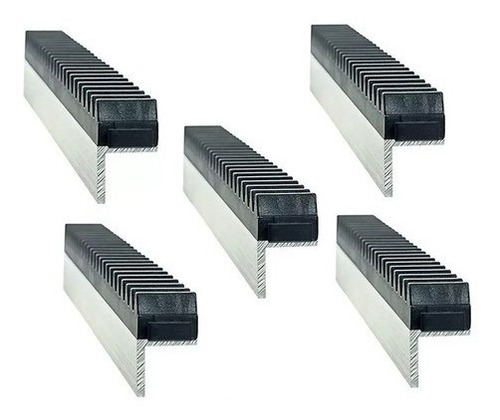 5pcs Cremalheira Barra Industrial 1,50mts Ppa Garen Rossi 5 Unidades De 1,50mts Total De 7,50 Metros Cor Cinza-claro