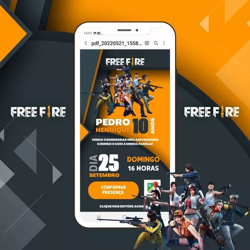 Convite Digital Free Fire 2