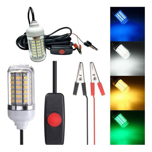 Luz Led De Pesca Nocturna Sumergible Verde 12v Con Cable De