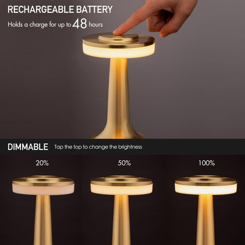 ..lámpara De Mesa Led Portátil Con Sensor Táctil, Brillo De
