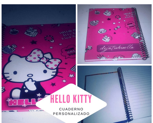 Hello Kitty Cuaderno Personalizado. (anillo Metalico)