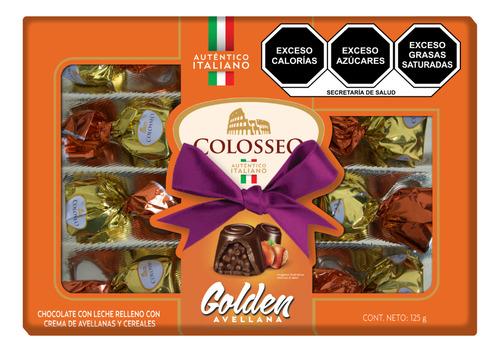 Coloseeo Chocolates Con Leche Golden Avellana 125g