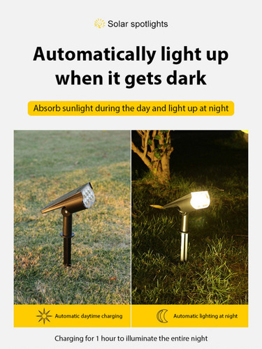 Lámpara De Césped Con Luz Solar, Amplio Rango De Luz, Buen E