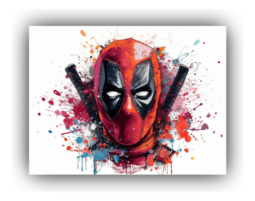 Arte De Pared Pintura Dead Pool Habitación 75x50cm