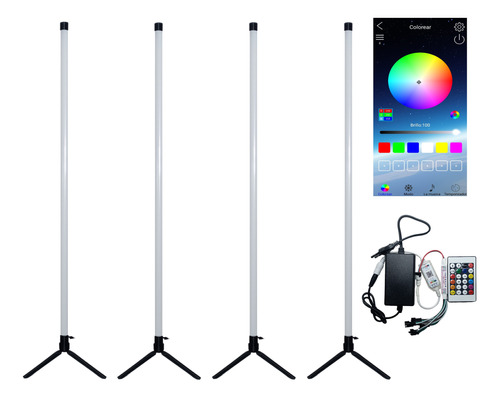 Pack 4 Tubo Led Pixel Multicolor Controlable +app 117cm 18w