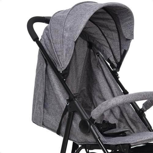 Carrinho De Bebê De Paseio Bebeliê Cinza Com Chassi Preto