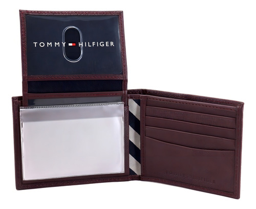 Billetera Tommy Hilfiger 31tl22x019 Color Bordó - 4.5cm