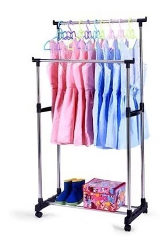 comprar Rack Ropa Viajero Colgar Closet 2 Niveles Cromado Bastidor