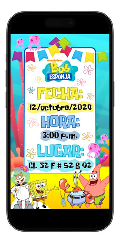 Invitación De Cumpleaños En Video Personalizada- Bob Esponja