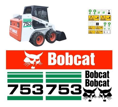 Kit Adesivo Mini Carregadeira Bobcat 753 + Etiquetas Mk