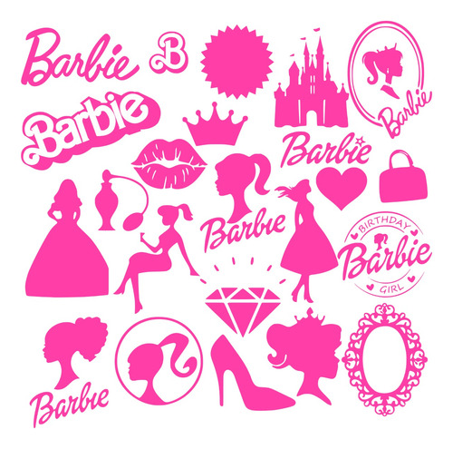 Kit Imprimible Silueta Barbie, Personalización, Cameo