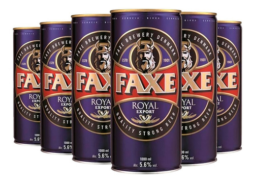 Cerveza Faxe Royal Export Pack X 6 Latas X 1 Litro
