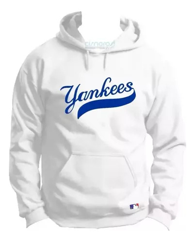 Buzo Canguro Yankees Logo Mlb Beisbol Blancoazul Infantil