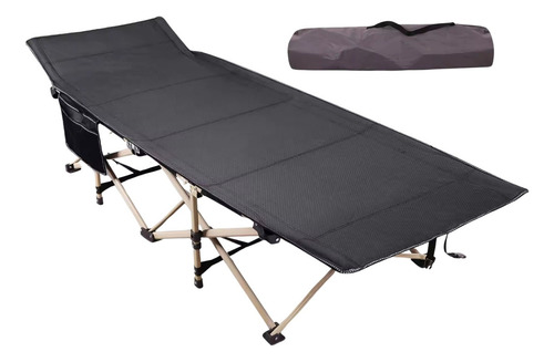 Catre Cama Campaña Camping Plegable Portátil Sencilla Ligera Color Gris Oscuro