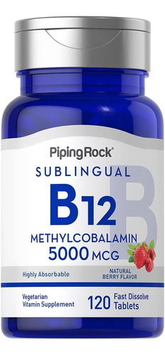 Vitamina B12 Sublingual 5000mcg Piping Rock X120 1 Cap X Dia