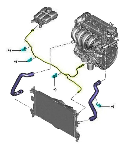 Manguera De Depósito De Radiador Para Motor Ford Focus 2.0l