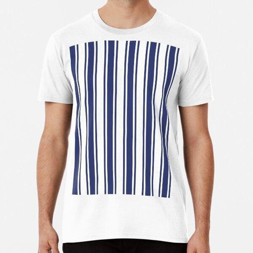 Remera Vertical Blue And White Striped Algodon Premium 