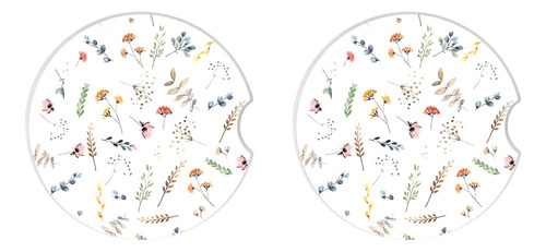 Portavasos De Cerámica Paquete De 2 Con Flores Pequeñas Linda Flor Pequeña
