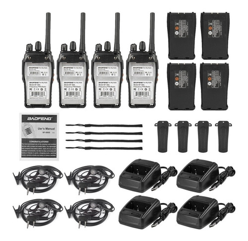 Imagen 2 de 5 de Set De 4 Radios Baofeng Bf-888s Walkie Talkie Inmediato