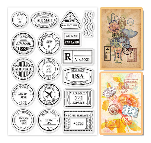 Globleland Sello Transparente Correo Aereo Silicona Para