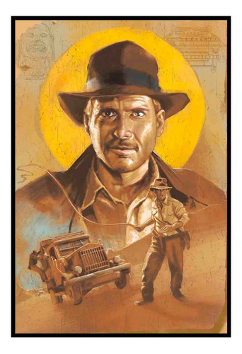 Cuadro Premium Poster 33x48cm Indiana Jones Latigo