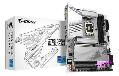 Gigabyte Z790 Aorus Elite Ax Ice (lga 1700/ Intel/ Z790 X/atx/ Ddr5/ 4* M.2/ Pcie 5.0/ Usb 3.2 Type-c/wi-fi 6e/ 2.5gbe Lan/q-flash Plus/ez-latch Plus/placa Madre)