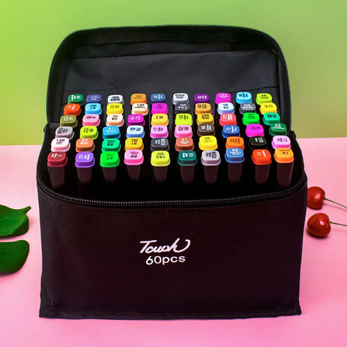 Marcadores De Diseño Touch Doble Punta Permanente 60 Pcs