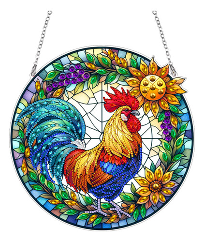 Colgante Colgante Con Forma De Gallo Y13b, Pintura De Diaman