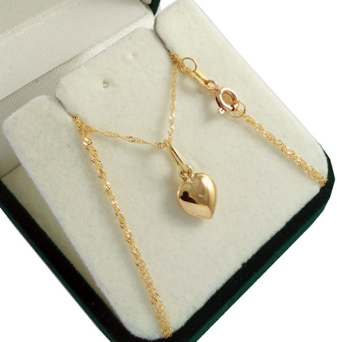 Cadena  Singapur Y Corazon Oro 18k 45cm Garantia Co013+der06