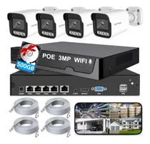 Comprar Atsg® 3mp Kit De Camaras Seguridad Cctv Poe Nvr 500gb Diálogo Bidireccional Visión Nocturna A Todo Color Alarma Móvil Protección Ip66