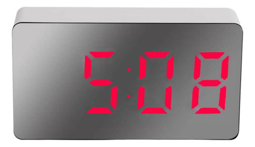 Reloj Despertador Digital Led Espejado 12/24 Horas Dimmer