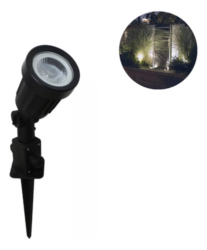 Refletor LED Opus Espeto de Jardim 5W com luz branco-frio e carcaça preto 110V/220V