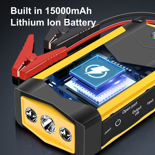 Arrancador De Batería Coche Portátil 1000a 15000mah Multiuso