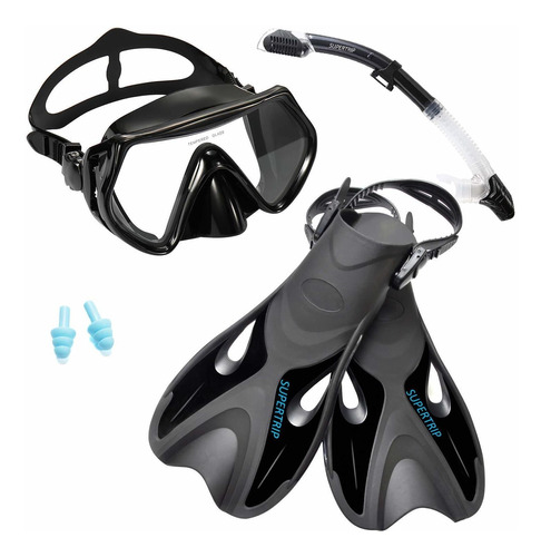 Supertrip Juego Snorkel Aleta Cristal Templado Impacto