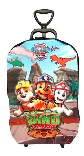 Mochila Malinha 3d Patrulha Canina Dinossauro Rodinha Grande