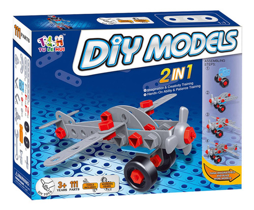 Brinquedo Jogo Blocos Montar Infantil Diy Models Avião Steam