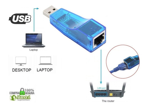 Tarjeta De Red Usb A Rj45 Lan Laptop Pc Windows Mac