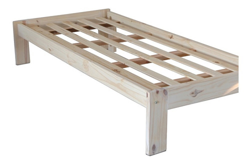 Cama Otomana Para Colchon De 90x190 Pino Macizo Natural