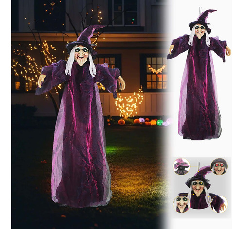 Decoraciones De Halloween, Pelo Largo, Luminoso, Fantasma Co