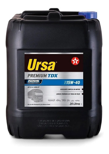 Lubricante Motor Diesel Ursa Premium Tdx 15w40 Texaco 20 Lts