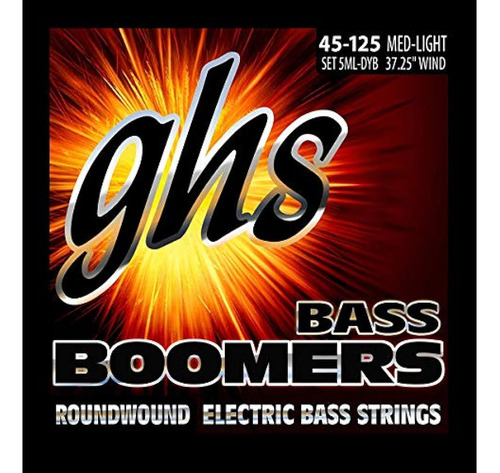 Ghs 5 Cuerdas Mldyb Bass Boomers Redondeado Largo Escala Med