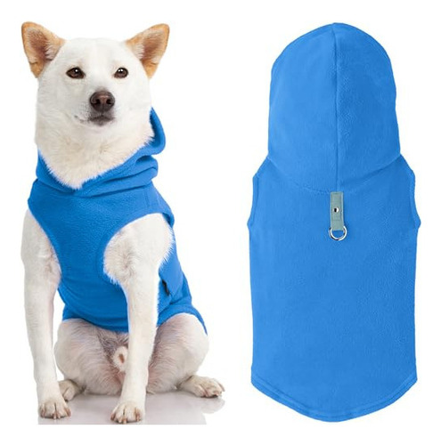 Gooby - Chaleco Polar Con Capucha Para Perro, Color Azul, Gr