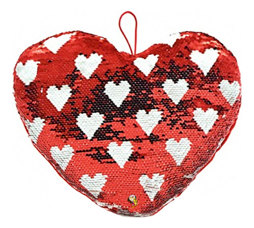 Corazón De Peluche Lentejuelas 24x29 Cm Ideal San Valentín