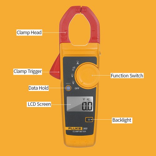 Pinza Amperimétrica Digital F303, Sin Batería