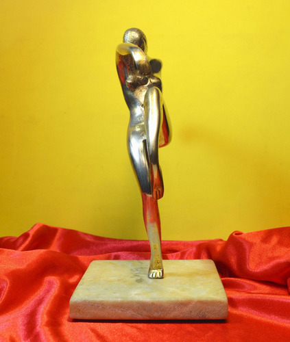 Figura Bailarina De Bronce Y Mármol Art Deco - En Rosario - (Usado)
