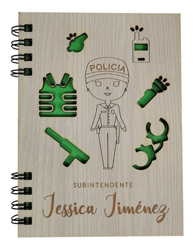 Cuaderno Policia Personalizado Con Nombre 19x14cm