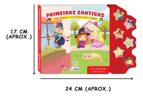 Livro Sonoro Infantil Com Música E Som Cantigas De Roda Educativas Dona Aranha E Fui Morar Numa Casinha + Durabilidade Com Pilhas