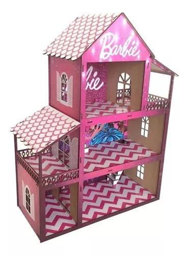 Casinha Bonecas Barbie Mdf Adesivada Moveis Promoção em Promoção na  Americanas