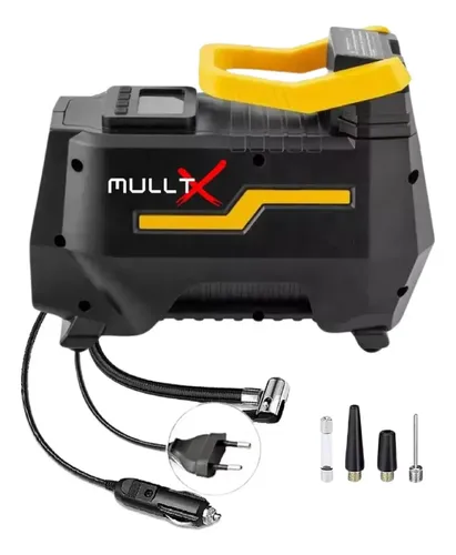 Compressor de Ar Portátil Digital MULLTX 150 PSI 12V BIVOLT Com L...