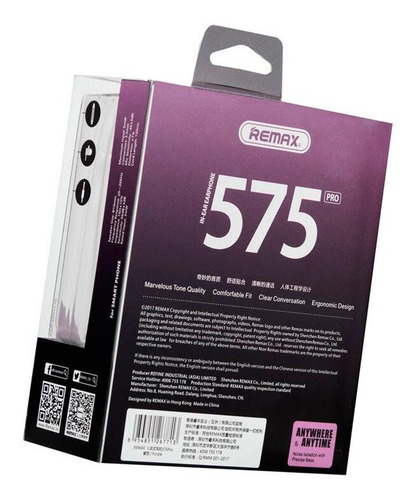 Imagen 4 de 4 de Audifonos Ligeros Manos Libres De Chicharo Remax Rm-575